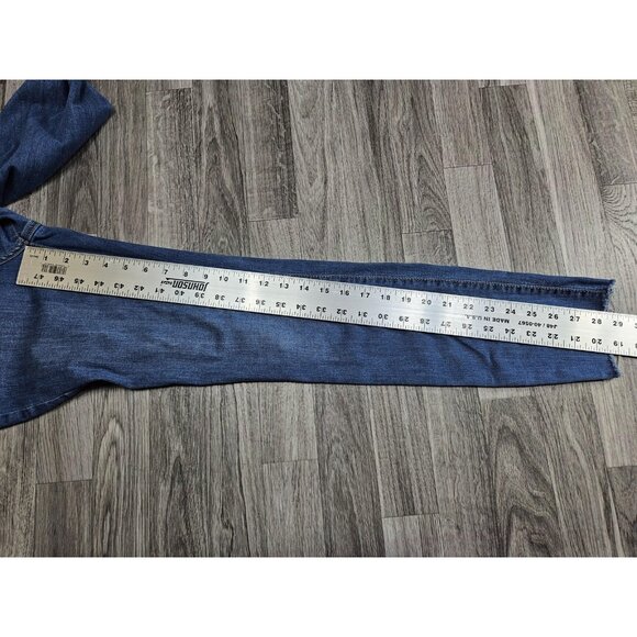 (3/$35) Universal Thread Jeans Women 2/26R Blue High Rise Skinny Stretch Raw Hem - Picture 11 of 13